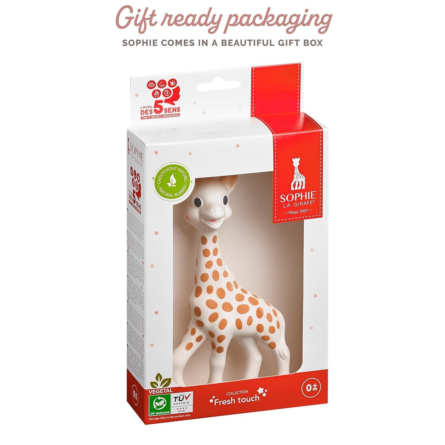 imageSophie la girafe Fresh Touch Handcrafted for 60 Years in France Natural Rubber Designed for Teething Babies Awaken All 5 Senses Easy to Clean