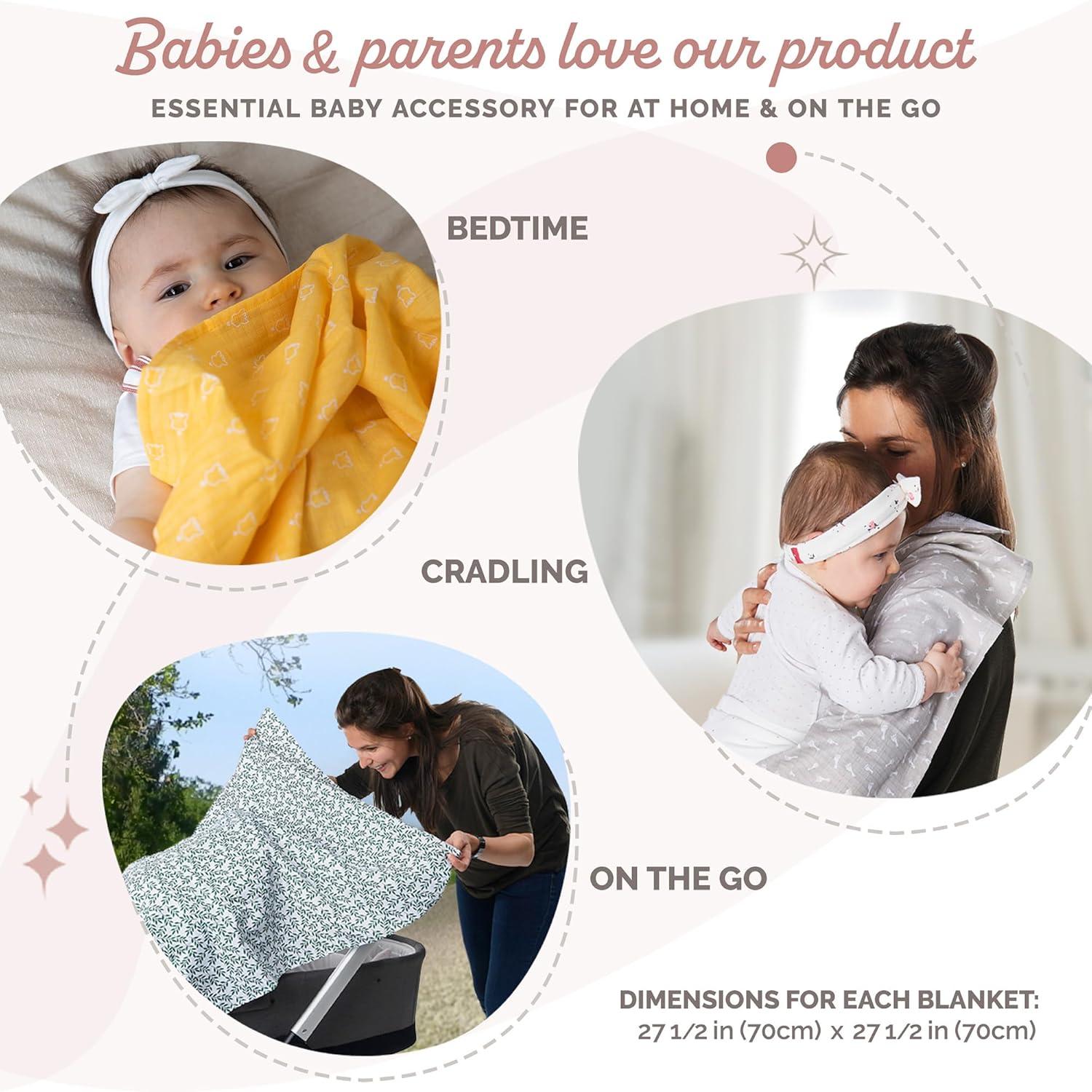 imageSophie la girafe Set of 4 Colored Swaddles Ideal to Welcome Baby Comfort ampamp Soothe Soft ampamp Resistant Material Made of 100 Cotton