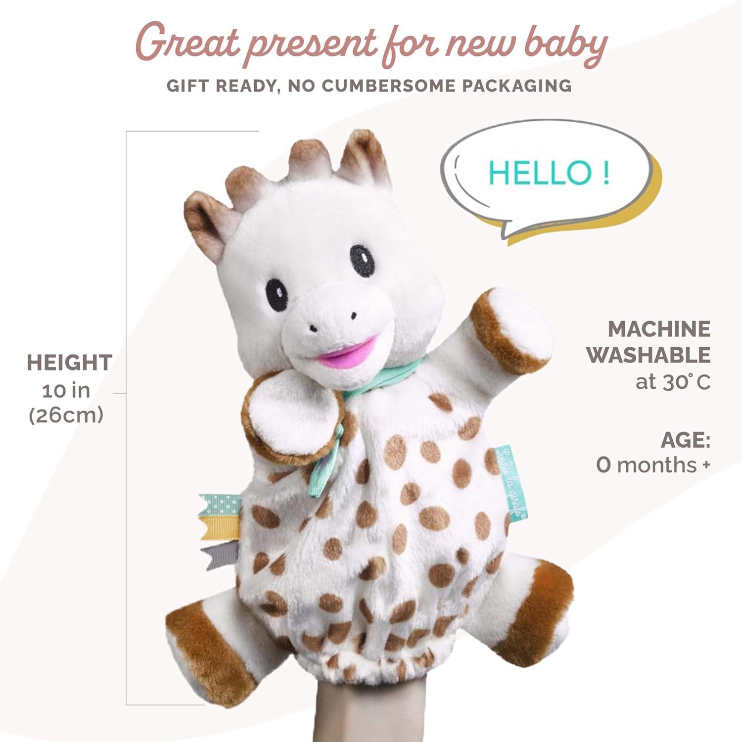 imageSophie la girafe Sweetie Puppet Comforter Ultra Soft ampamp Fun Comfort or Entertain Baby with Sophie Puppet Awaken All 5 Senses