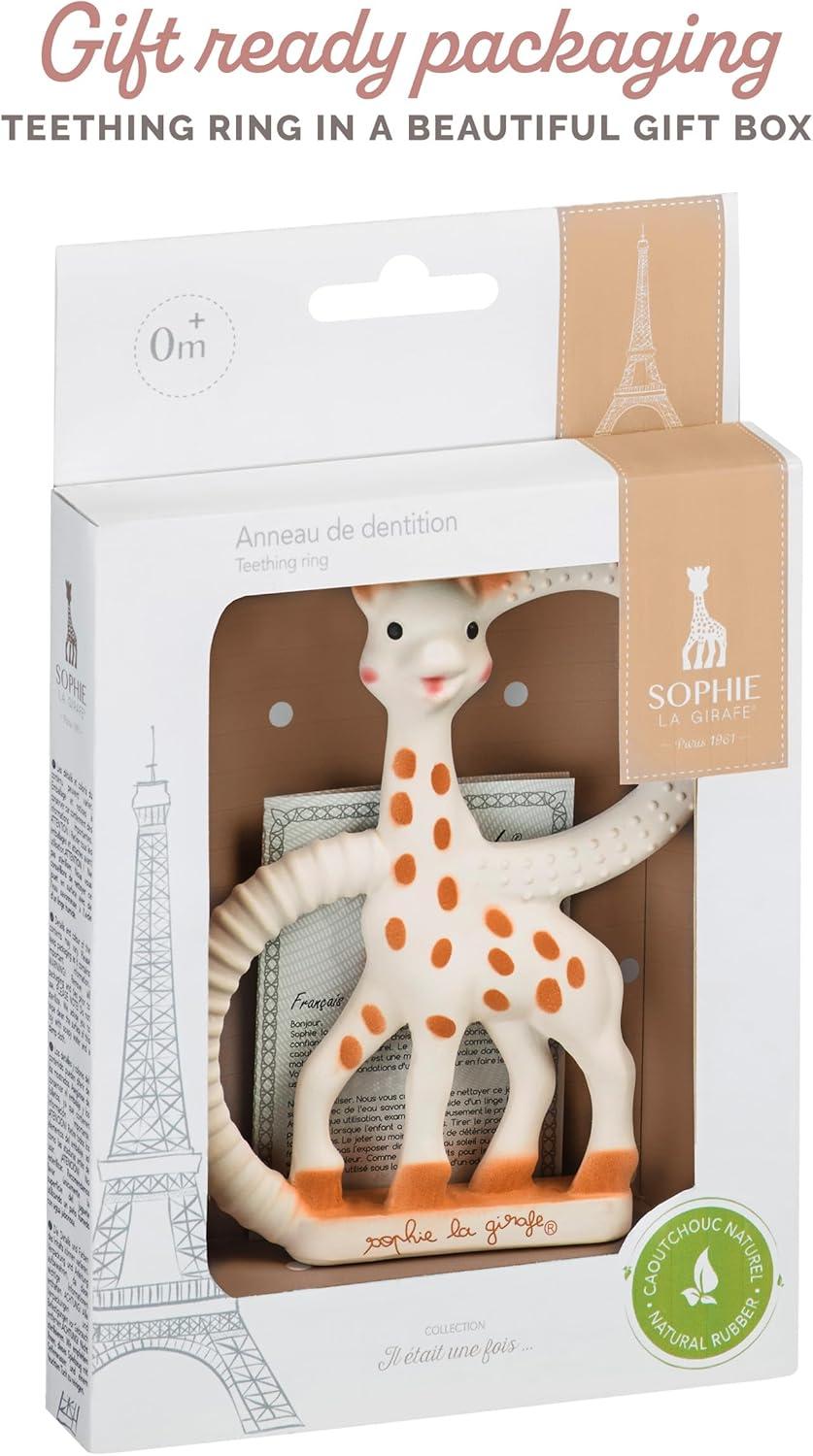 imageSophie la girafe Teething Ring Made from Natural Rubber Designed for Teething Babies Awaken All 5 Senses Easy to Clean