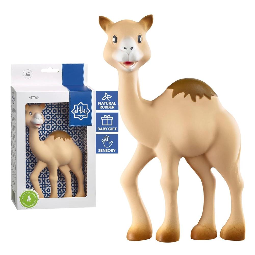imageSophie la girafe AlThir The Camel Teether Friend to Sophie la girafe Natural Rubber Designed for Teething Babies Awaken All 5 Senses Easy to Clean