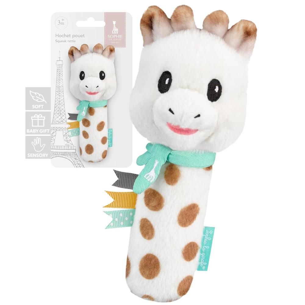 imageSophie la girafe Sweetie Pouet Rattle Soft Fun ampamp Easy to Grasp Awaken All 5 Senses