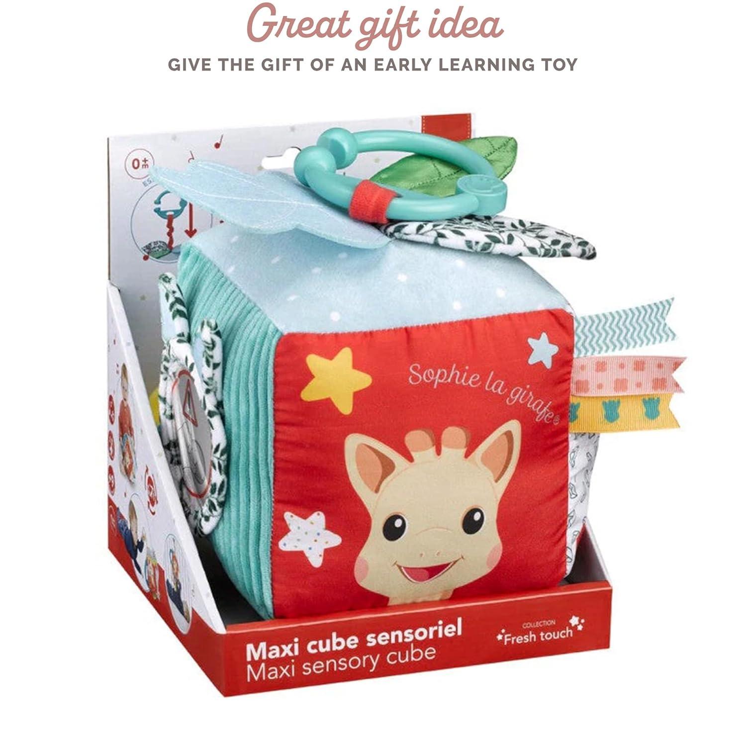 imageSophie la girafe Maxi Sensory Cube Soft Fun ampamp Easy to Grasp 9 Activities to Awaken Babys Senses