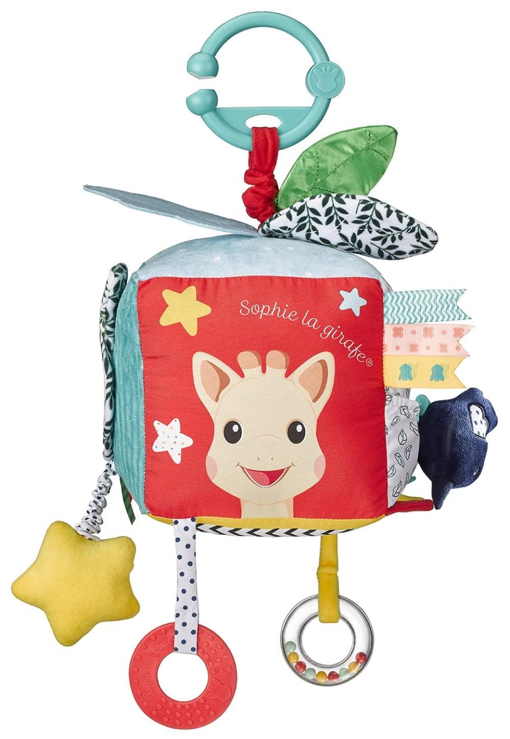 imageSophie la girafe Maxi Sensory Cube Soft Fun ampamp Easy to Grasp 9 Activities to Awaken Babys Senses