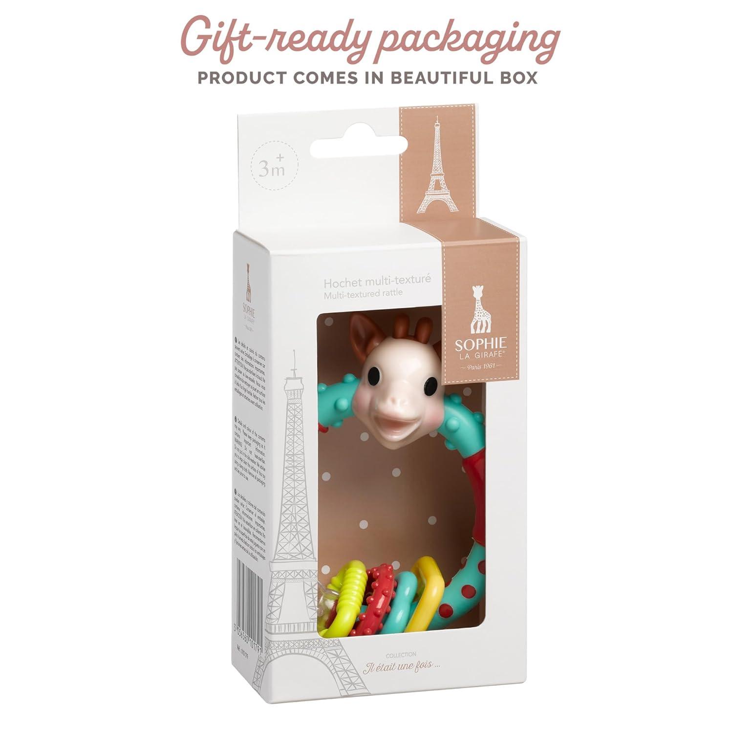 imageSophie la girafe MultiTextured Rattle Light ampamp Easy to Grasp Awaken All 5 Senses