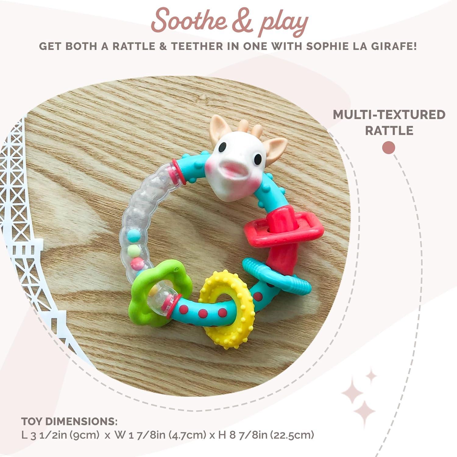 imageSophie la girafe MultiTextured Rattle Light ampamp Easy to Grasp Awaken All 5 Senses