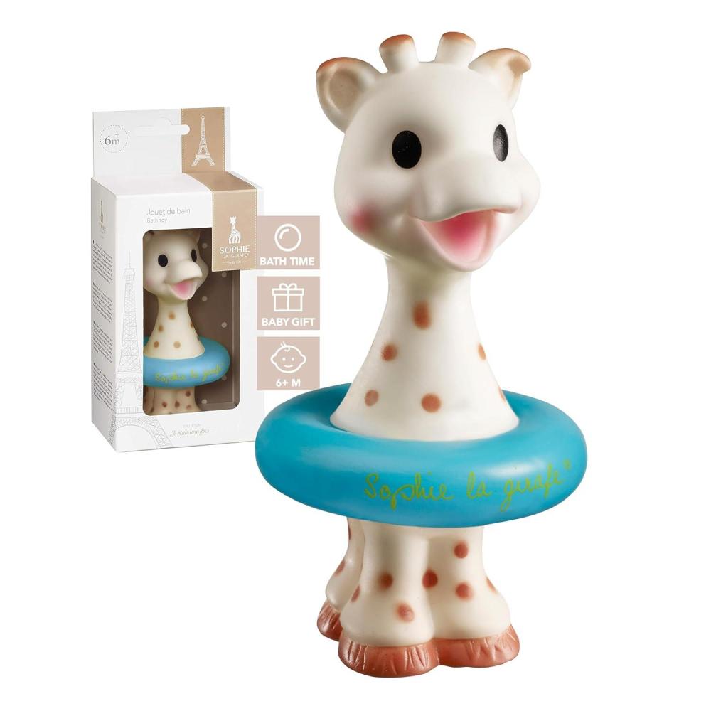 imageSophie la girafe  Bath Toy  Colors May Vary Blue or Yellow  Fun Toy That Floats ampamp Sprays Water When Pressed