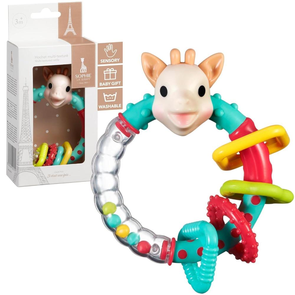 imageSophie la girafe MultiTextured Rattle Light ampamp Easy to Grasp Awaken All 5 Senses