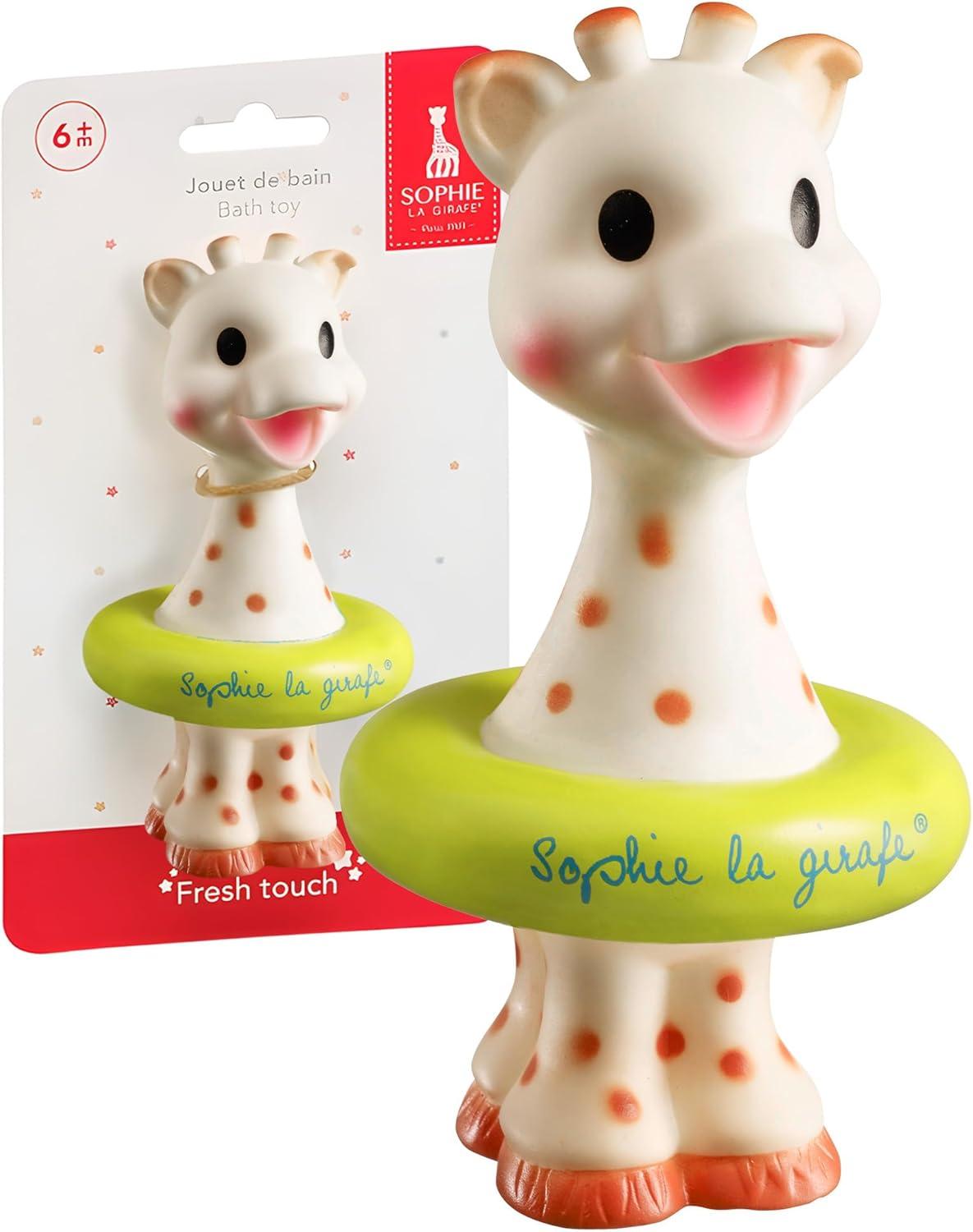 imageSophie la girafe Fresh Touch Bath Toy Colors May Vary Blue or Yellow Fun Toy That Floats ampamp Sprays Water When Pressed