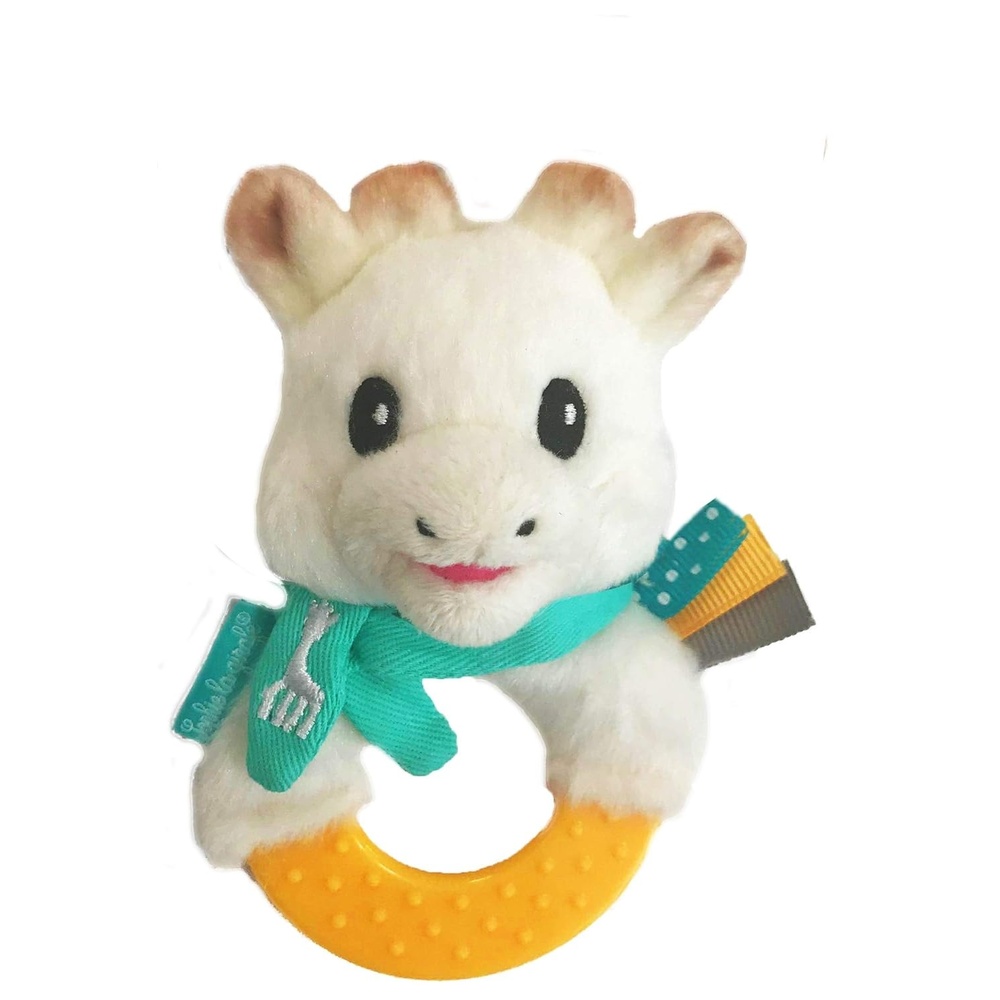 image:imageSophie la girafe Sweetie Plush Chewable Rattle Soft Baby Teether and Rattle Toy Sensory Plush Travel Toy for Infants and Newborns Easy to Hold 3 Months
