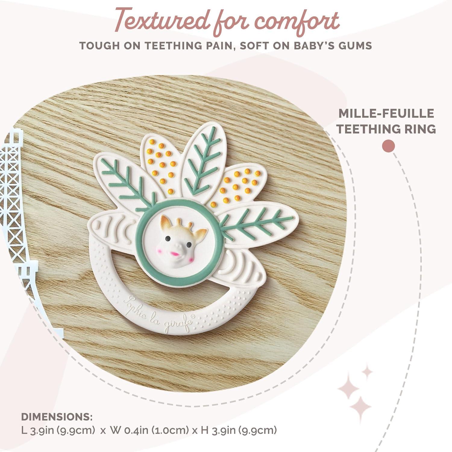 imageSophie la Girafe Anneau Dention Mille Feuille Sophie la Girafe Jouet Mordiller Caoutchouc Diffrentes Textures Pour Enfants Partir de 0 Mois