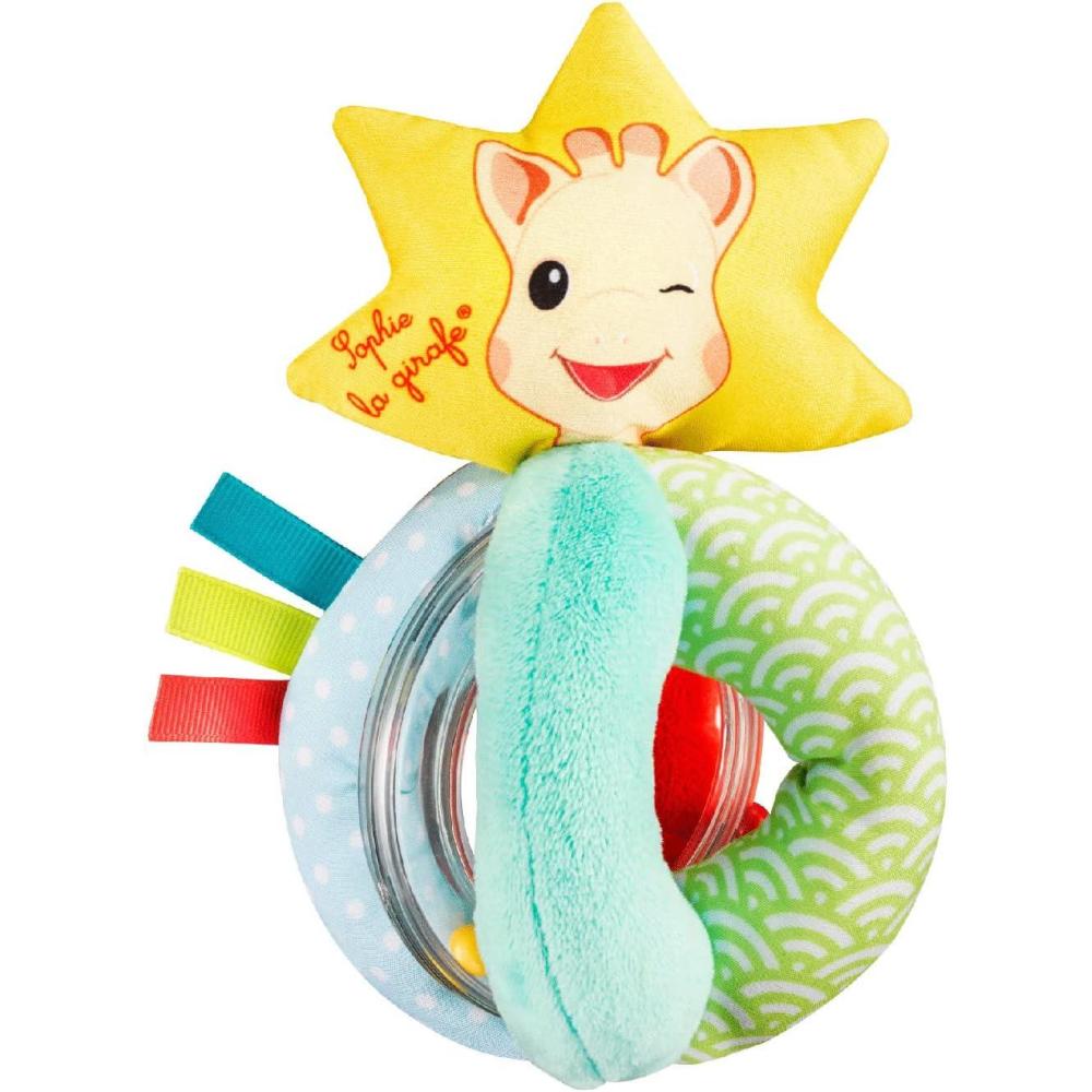 imageSophie la Girafe Hochet Bb Multicolores Pour Soulager les douleurs aux Gencives et pour sAmuser Jouet dEveil 4 Formes ManipulerSophie la girafe Hochet Sense Soft