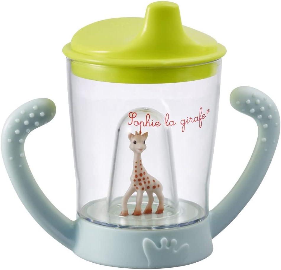 imagePlastique Tasse antifuite mascotte Pastel Sophie la Girafe 180mlBleu Vert
