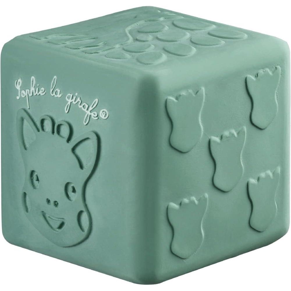 imageSOPHIE LA GIRAFE Cube aux Textures Sophie la girafe Jeu DEveil Tactile Caoutchouc Lger et Facile Saisir Pour Enfants Partir de 3 Mois Vert