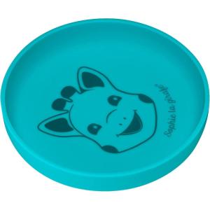 Sophie la Girafe – Assiette Sophie la Girafe en Silicone – Lave Vaisselle et micro-ondes – Appprendre à manger(Bleu / Vert)