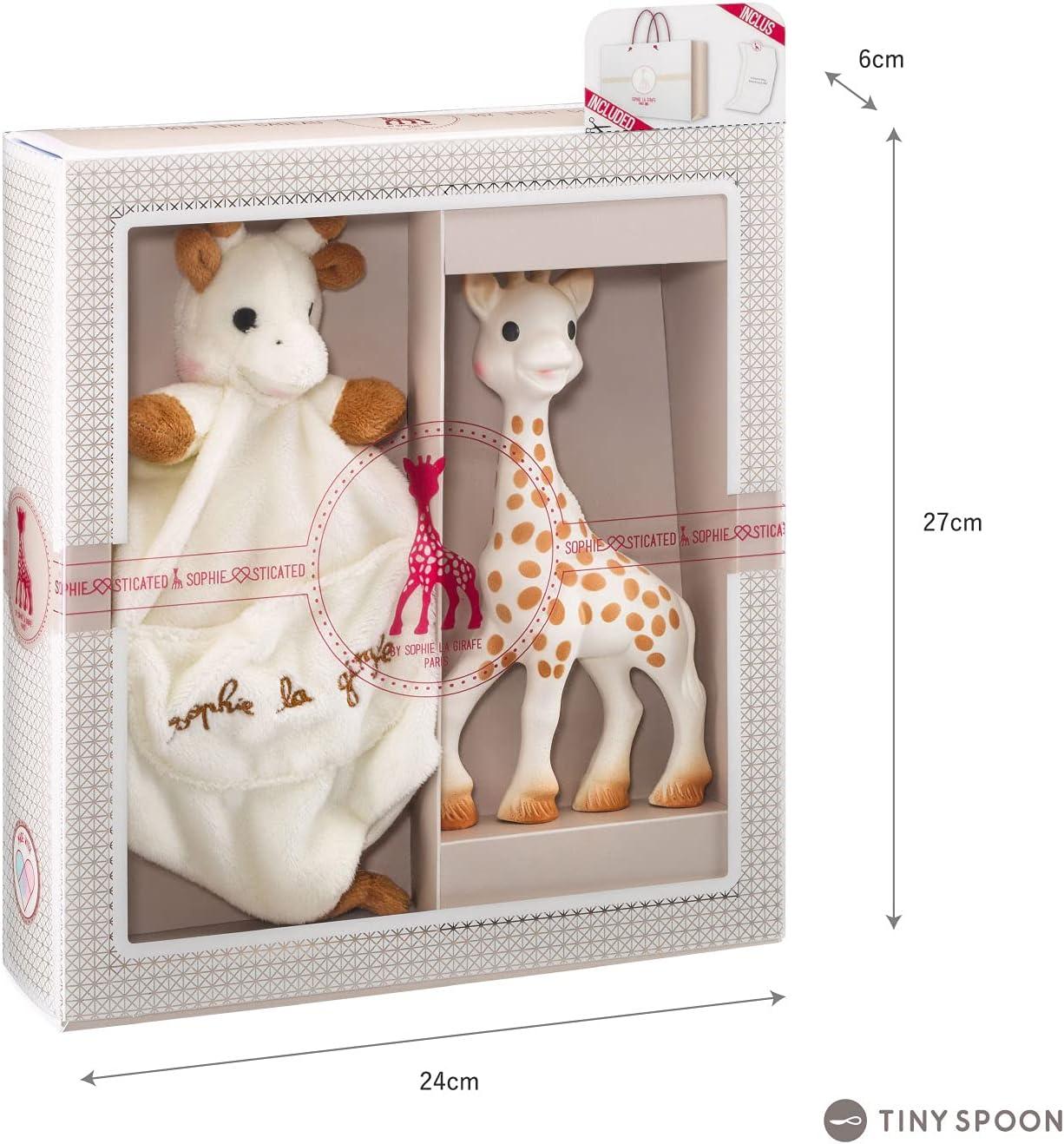 imageSophie la Girafe Coffret Cadeau Naissance Sophie la Girafe Hochet pouet Comprend 1 hochet en tissu jouet mordiller en caoutchouc 100 naturel Set dactivit pour enfantSophie la girafe Ensemble cadeau jouet de dentition et peluche pour bb