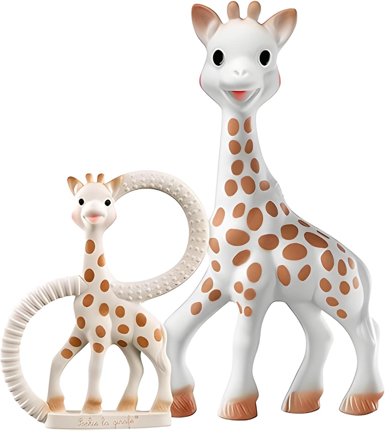 imageSophie la Girafe Coffret Cadeau Naissance Sophie la Girafe Hochet pouet Comprend 1 hochet en tissu jouet mordiller en caoutchouc 100 naturel Set dactivit pour enfantCoffret cadeau jouet de dentition pour bb