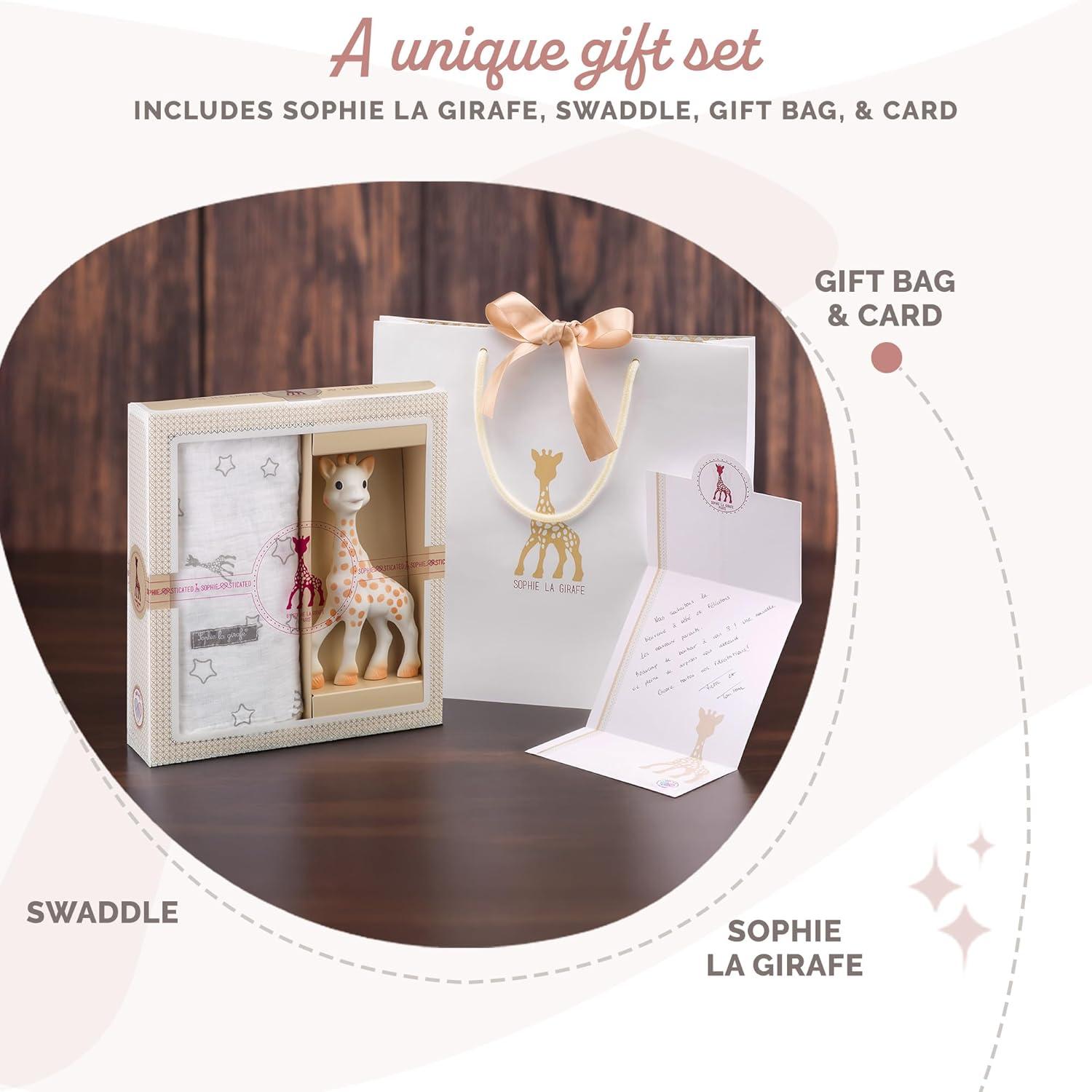 imageSophie la Girafe Coffret Cadeau Naissance Sophie la Girafe Hochet pouet Comprend 1 hochet en tissu jouet mordiller en caoutchouc 100 naturel Set dactivit pour enfantSophie la girafe Ensemble jouet de dentition et couverture pour bb