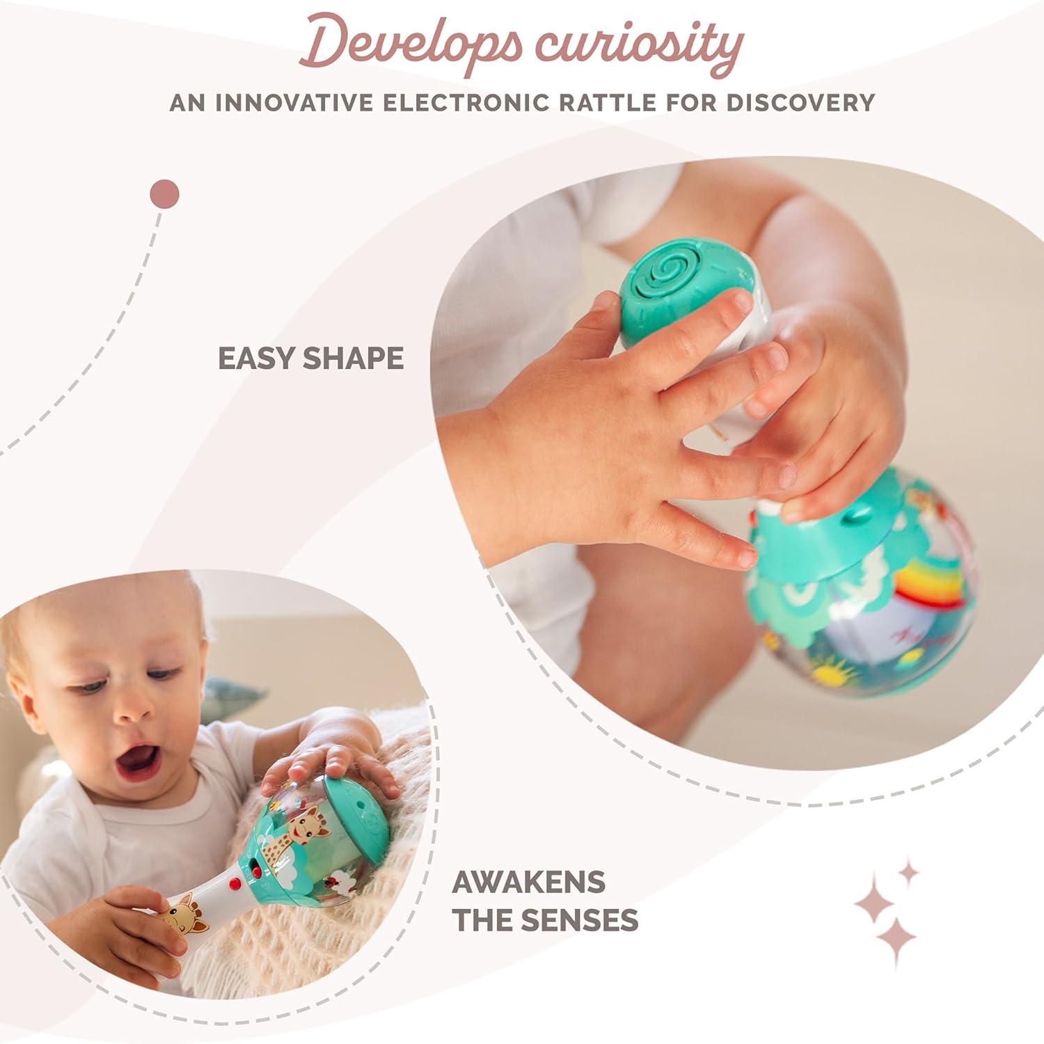 imageSophie la Girafe Hochet avec dtecteur de mouvement Jouet dEveil 4 modes musicaux pour apprendre 6 mlodies pour se relaxer