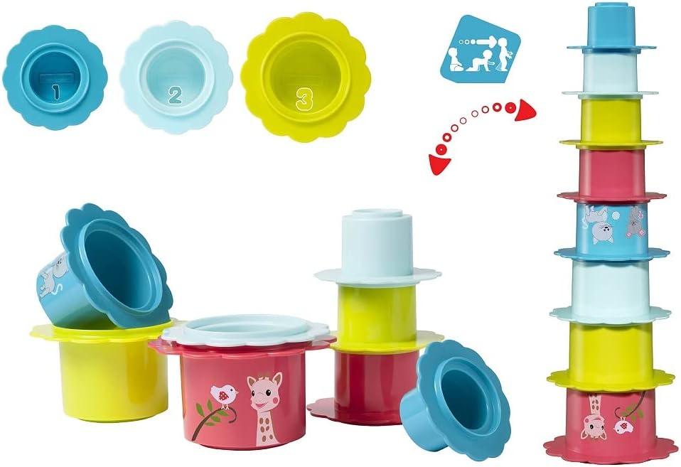 imageSophie la Girafe Les Essentiels de LEveil Jouet Educatif Kit Complet Dveloppe les sens de Bb LOue le toucher lOdorat la Vue et le Gout Multicolore