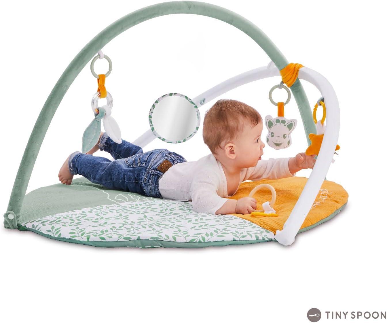 imageSophie la Girafe Tapis dEveil 2 en 1 Recto Verso Tapis de Jeux Tapis photo ge tape Set dactivit pour enfant Arches amovibles avec Activits Ludique Multicolore Taille uniqueTapis dEveil