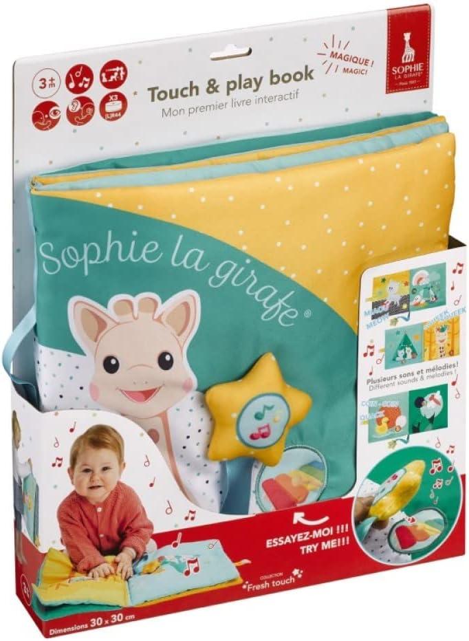 imageSophie la Girafe Touch ampamp Play Book Sophie la Girafe Livre dEveil Intractif pour Bb Facile Manipuler Maxi Format avec 8 Pages Couleurs Vives et Contrastes