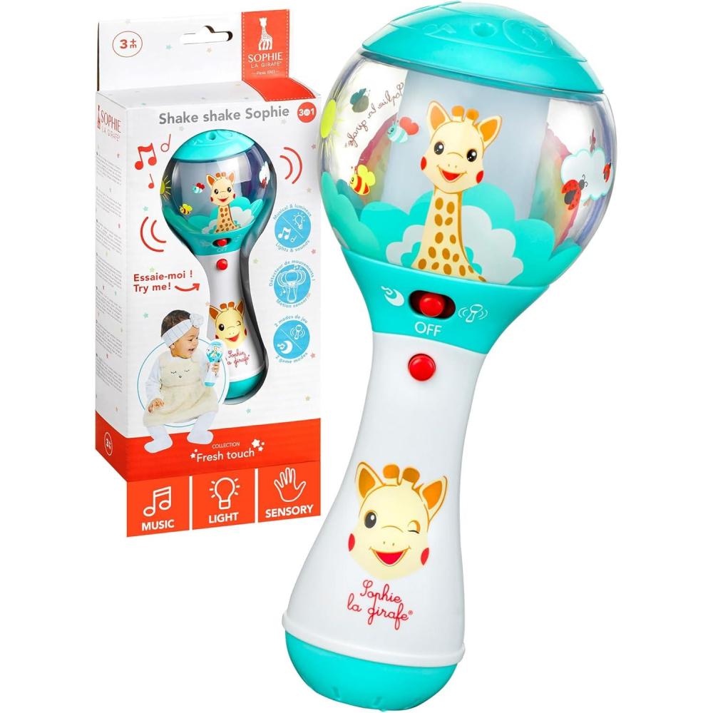 imageSophie la Girafe  Hochet avec dtecteur de mouvement  Jouet dEveil  4 modes musicaux pour apprendre 6 mlodies pour se relaxer
