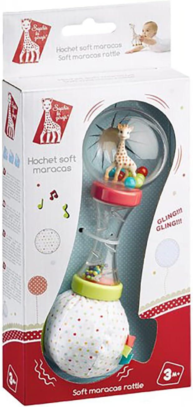 imageSophie la Girafe Hochet Soft Maracas Sophie la Girafe Instrument de musique Jouet dveil adapt aux mains de bb Dveloppe la motricit et lveil de votre enfant TUTU Lot de 2