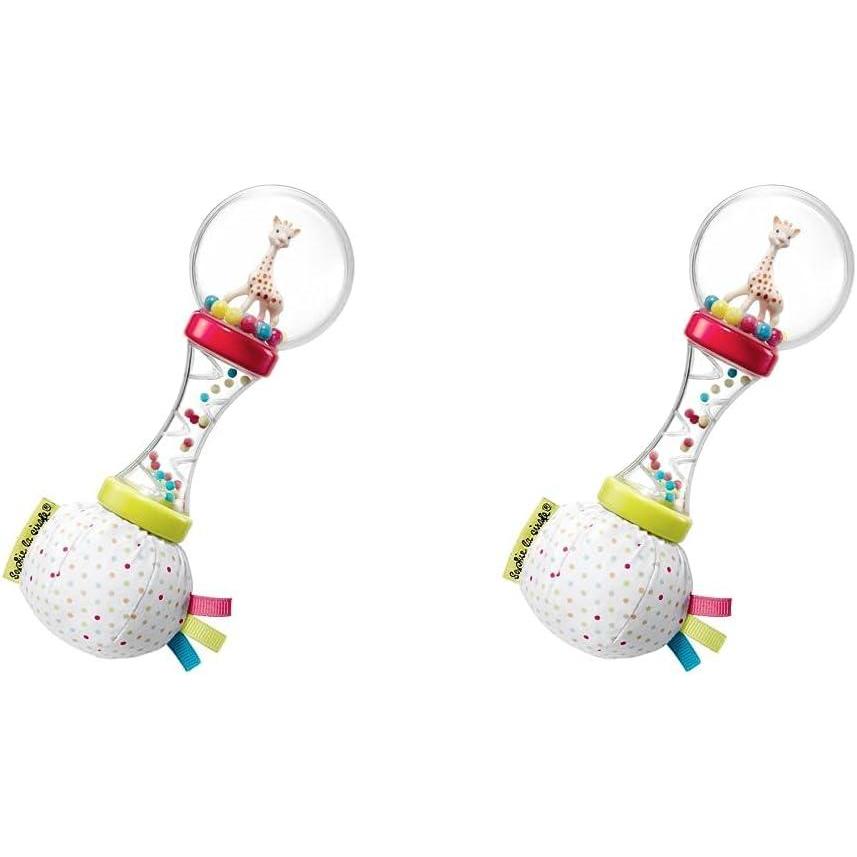 imageSophie la Girafe Hochet Soft Maracas Sophie la Girafe Instrument de musique Jouet dveil adapt aux mains de bb Dveloppe la motricit et lveil de votre enfant TUTU Lot de 2