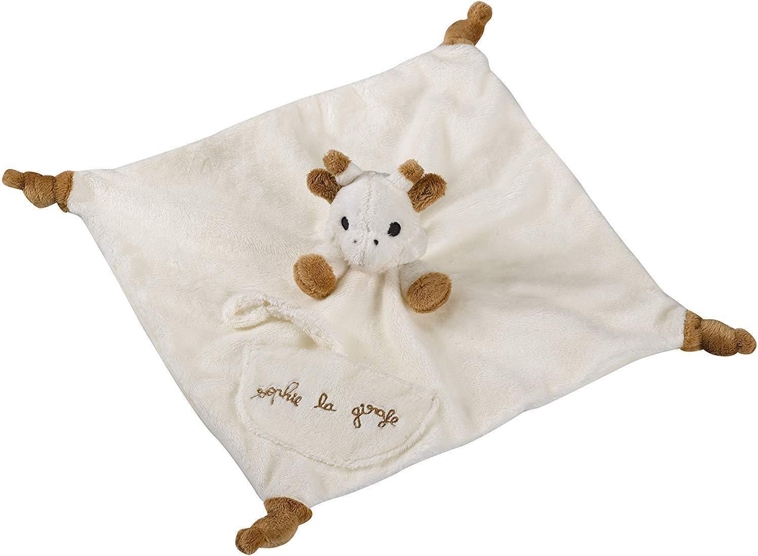 imageSophie la Girafe Caoutchouc Doudou avec attache sucette Blanc et BeigeSimple