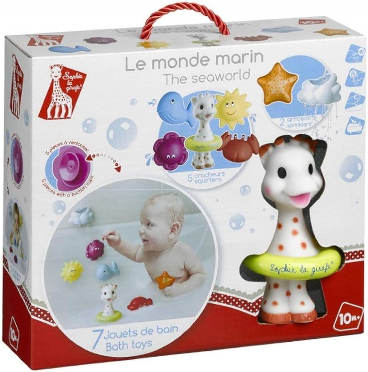 imageSophie la Girafe Le Monde Marin avec Sophie la Girafe Jouet de Bain Coffret de 7 Pices Jouet dEveilMulticolore